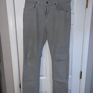 Johnnie-O Men’s Light Gray Corduroy Straight-Leg Jeans 32 x 34